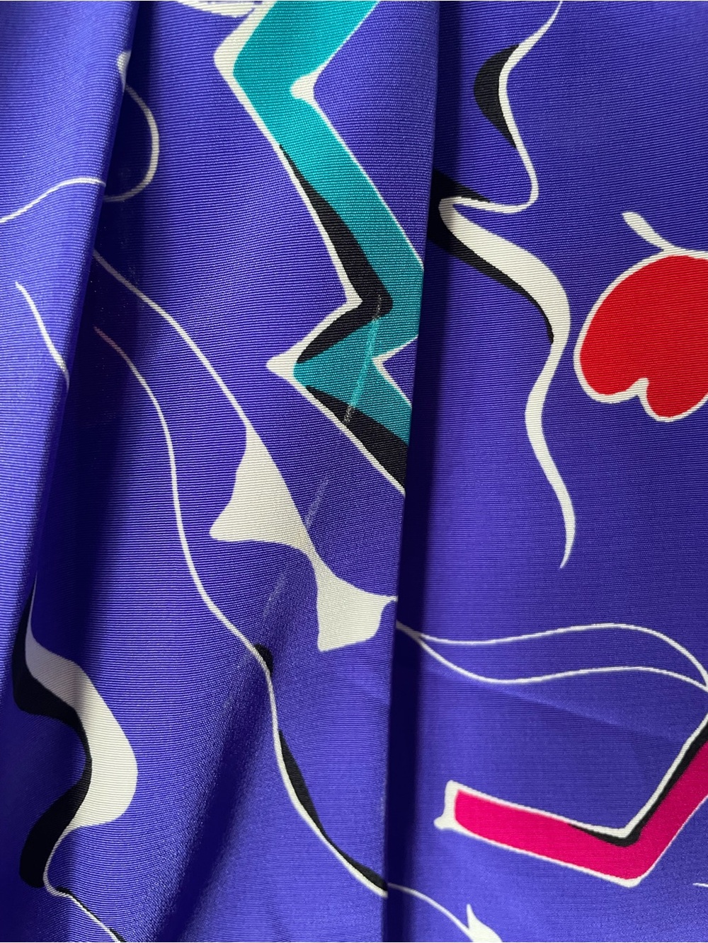 Purple Geometric Print Midi Skirt - Picture 5 of 6